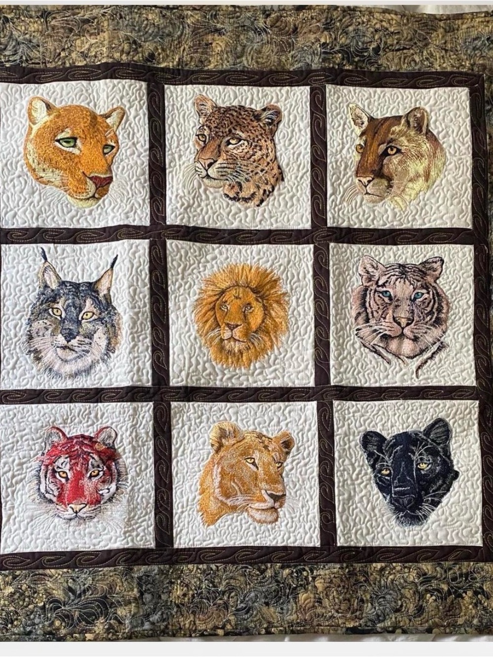 Sm Quilt Throw Wall
Decor Jungle Safari Wild Cats Lions Tigers